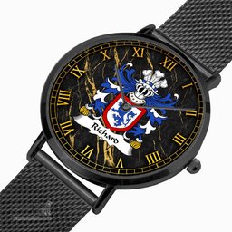 ScotsTee Shop Welsh Richard IARLL KLAR Earl of Clare Coat of Arms Family Crest Wales Watch Ultra-thin Stainless Steel Quartz Watch