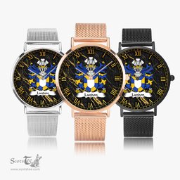ScotsTee Shop Welsh Landon lords of Llanddewi Monmouthshire Coat of Arms Family Crest Wales Watch Ultra-thin Stainless Steel Quartz Watch