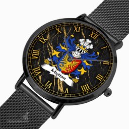 ScotsTee Shop Welsh Mytton lords of Mawddwy Coat of Arms Family Crest Wales Watch Ultra-thin Stainless Steel Quartz Watch