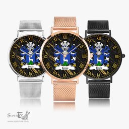 ScotsTee Shop Welsh Jones of Beaumaris Anglesey Coat of Arms Family Crest Wales Watch Ultra-thin Stainless Steel Quartz Watch