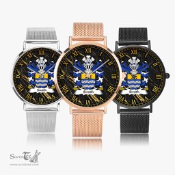 ScotsTee Shop Welsh Smith of Denbighshire Coat of Arms Family Crest Wales Watch Ultra-thin Stainless Steel Quartz Watch