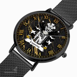 ScotsTee Shop Welsh Laurens AP WILLIAM AP DAFYDD Coat of Arms Family Crest Wales Watch Ultra-thin Stainless Steel Quartz Watch