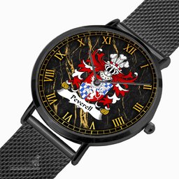 ScotsTee Shop Welsh Peverell of Pembrokeshire Coat of Arms Family Crest Wales Watch Ultra-thin Stainless Steel Quartz Watch