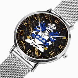 ScotsTee Shop Welsh Lewys AP RHYS AP HYWEL AP GRUFFUDD Coat of Arms Family Crest Wales Watch Ultra-thin Stainless Steel Quartz Watch