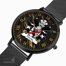 ScotsTee Shop Welsh Powys FADOG Princes of Northern Powys Coat of Arms Family Crest Wales Watch Ultra-thin Stainless Steel Quartz Watch