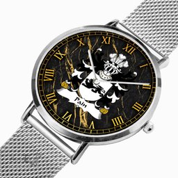 ScotsTee Shop Welsh Pain AP RANDOLFF Coat of Arms Family Crest Wales Watch Ultra-thin Stainless Steel Quartz Watch