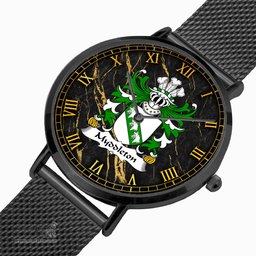 ScotsTee Shop Welsh Myddleton of Gwenynog Denbighshire Coat of Arms Family Crest Wales Watch Ultra-thin Stainless Steel Quartz Watch