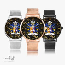 ScotsTee Shop Welsh Young Bishop of St. Davids Coat of Arms Family Crest Wales Watch Ultra-thin Stainless Steel Quartz Watch