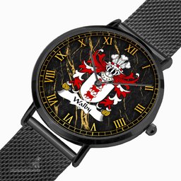 ScotsTee Shop Welsh Walby of Breconshire Coat of Arms Family Crest Wales Watch Ultra-thin Stainless Steel Quartz Watch