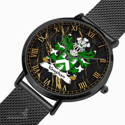 ScotsTee Shop Welsh Vaughan of Cardiganshire Coat of Arms Family Crest Wales Watch Ultra-thin Stainless Steel Quartz Watch