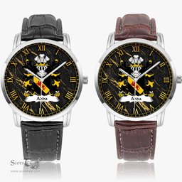 ScotsTee Shop Welsh Adda of Mochnant Coat of Arms Family Crest Wales Watch Instafamous Wide Type Quartz Watch