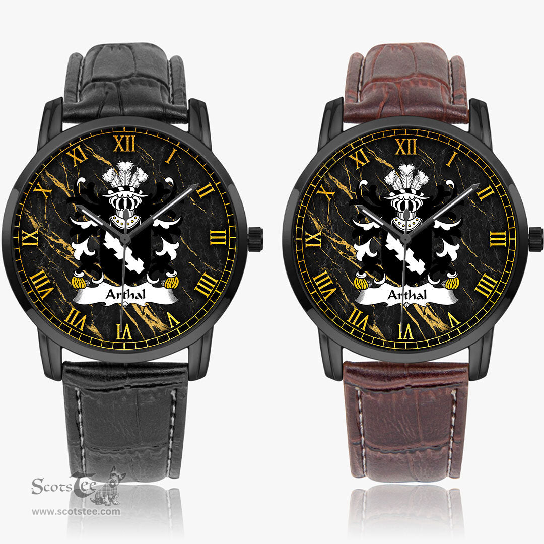 ScotsTee Shop Welsh Arthal or Arthgal Coat of Arms Family Crest Wales Watch Instafamous Wide Type Quartz Watch