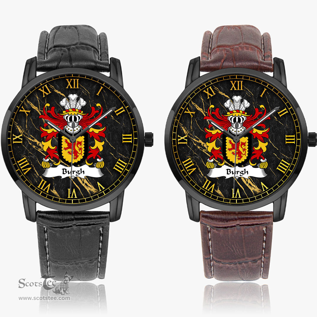 ScotsTee Shop Welsh Burgh Lord of Mawddwy Coat of Arms Family Crest Wales Watch Instafamous Wide Type Quartz Watch