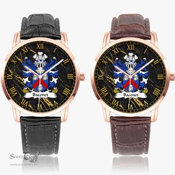 ScotsTee Shop Welsh Basenet of Flint Coat of Arms Family Crest Wales Watch Instafamous Wide Type Quartz Watch