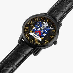 ScotsTee Shop Welsh Basenet of Flint Coat of Arms Family Crest Wales Watch Instafamous Wide Type Quartz Watch