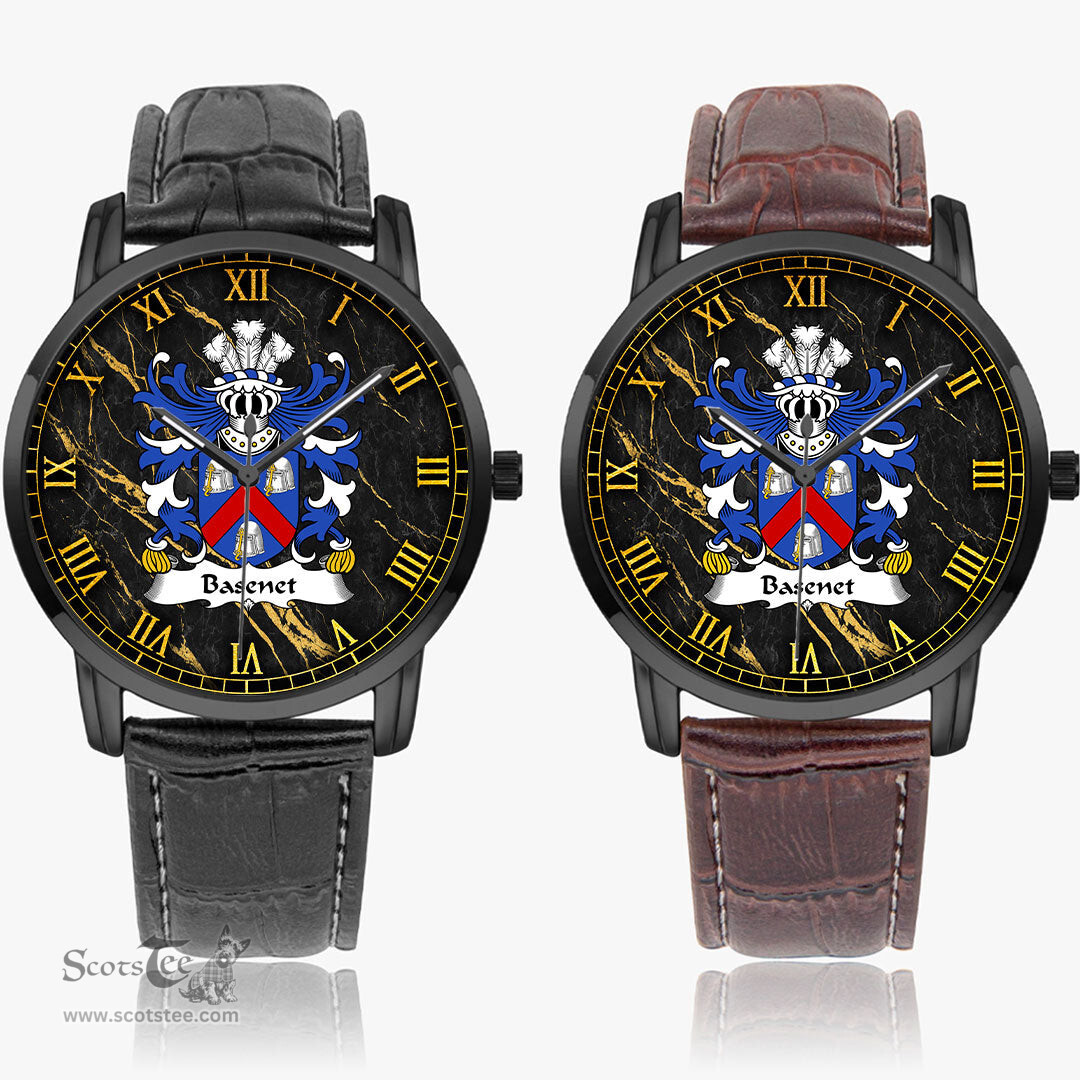 ScotsTee Shop Welsh Basenet of Flint Coat of Arms Family Crest Wales Watch Instafamous Wide Type Quartz Watch