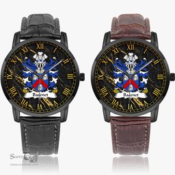 ScotsTee Shop Welsh Basenet of Flint Coat of Arms Family Crest Wales Watch Instafamous Wide Type Quartz Watch