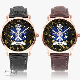 ScotsTee Shop Welsh Aleth King of Dyfed Coat of Arms Family Crest Wales Watch Instafamous Wide Type Quartz Watch