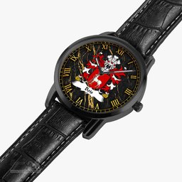 ScotsTee Shop Welsh Bois of Breconshire Coat of Arms Family Crest Wales Watch Instafamous Wide Type Quartz Watch