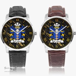 ScotsTee Shop Welsh Beli Mawr King of Britain Coat of Arms Family Crest Wales Watch Instafamous Wide Type Quartz Watch