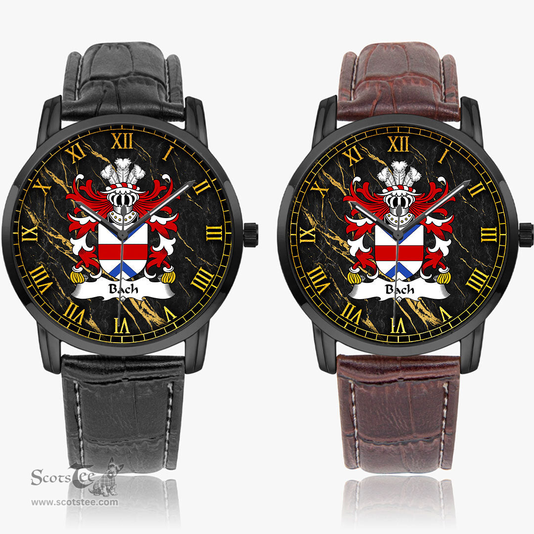 ScotsTee Shop Welsh Bach AP GWAITHFOED Coat of Arms Family Crest Wales Watch Instafamous Wide Type Quartz Watch