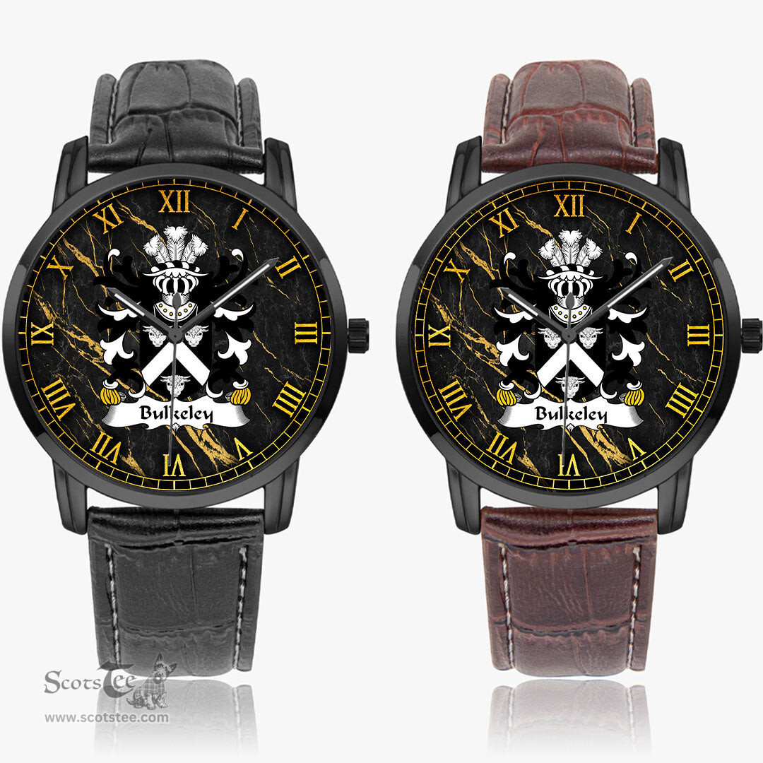ScotsTee Shop Welsh Bulkeley of Anglesey Coat of Arms Family Crest Wales Watch Instafamous Wide Type Quartz Watch