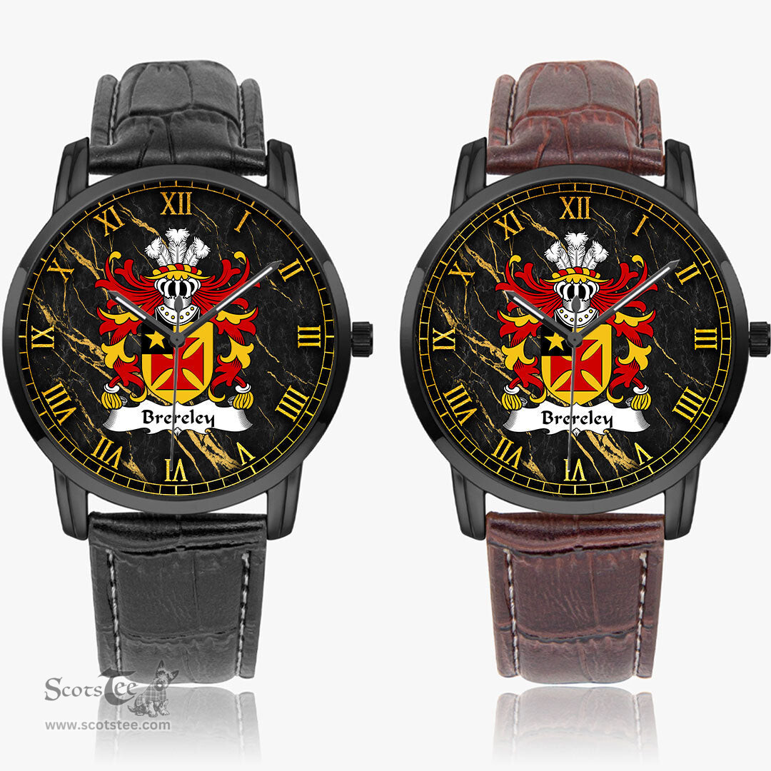 ScotsTee Shop Welsh Brereley or Brierley Coat of Arms Family Crest Wales Watch Instafamous Wide Type Quartz Watch