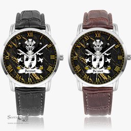 ScotsTee Shop Welsh Bennet Cilfeigan Monmouthshire Coat of Arms Family Crest Wales Watch Instafamous Wide Type Quartz Watch