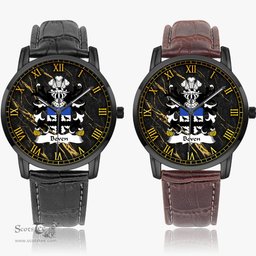 ScotsTee Shop Welsh Beven or Bevan Coat of Arms Family Crest Wales Watch Instafamous Wide Type Quartz Watch