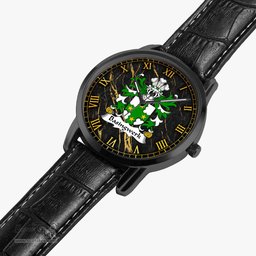 ScotsTee Shop Welsh Basingwerk Abbey Flint Coat of Arms Family Crest Wales Watch Instafamous Wide Type Quartz Watch