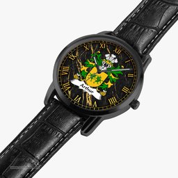 ScotsTee Shop Welsh Arthur I ab uthr pendragon King Arthur Coat of Arms Family Crest Wales Watch Instafamous Wide Type Quartz Watch