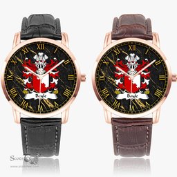 ScotsTee Shop Welsh Boyle Herefordshire m. Hywel Gwyn Coat of Arms Family Crest Wales Watch Instafamous Wide Type Quartz Watch