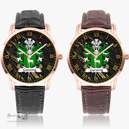 ScotsTee Shop Welsh Cynwrig FYCHAN or CWNWS DDU Coat of Arms Family Crest Wales Watch Instafamous Wide Type Quartz Watch