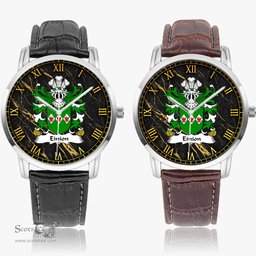 ScotsTee Shop Welsh Einion AP CARADOG Coat of Arms Family Crest Wales Watch Instafamous Wide Type Quartz Watch