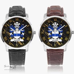 ScotsTee Shop Welsh Cardiff Sir Walter Glamorgan Coat of Arms Family Crest Wales Watch Instafamous Wide Type Quartz Watch