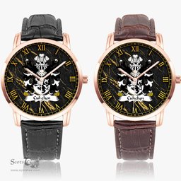 ScotsTee Shop Welsh Cuhelyn OF MOCHNANT Denbighshire Coat of Arms Family Crest Wales Watch Instafamous Wide Type Quartz Watch