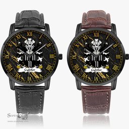 ScotsTee Shop Welsh Cydifor AP DINAWAL Coat of Arms Family Crest Wales Watch Instafamous Wide Type Quartz Watch