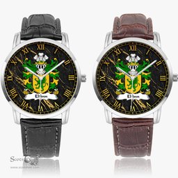 ScotsTee Shop Welsh Elfinn AP GWYDDNO Coat of Arms Family Crest Wales Watch Instafamous Wide Type Quartz Watch