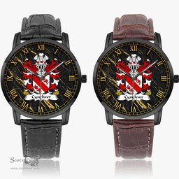 ScotsTee Shop Welsh Cynchwr lord of Ireland Coat of Arms Family Crest Wales Watch Instafamous Wide Type Quartz Watch