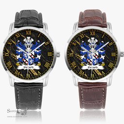 ScotsTee Shop Welsh Gerard of Cheshire Daughter m. Wynn of Gwydir Coat of Arms Family Crest Wales Watch Instafamous Wide Type Quartz Watch