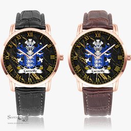 ScotsTee Shop Welsh Camville Lords of Llansteffan Coat of Arms Family Crest Wales Watch Instafamous Wide Type Quartz Watch