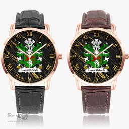 ScotsTee Shop Welsh Gwaithfoed of Powys Coat of Arms Family Crest Wales Watch Instafamous Wide Type Quartz Watch