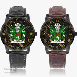 ScotsTee Shop Welsh Gwaithfoed of Powys Coat of Arms Family Crest Wales Watch Instafamous Wide Type Quartz Watch