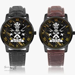 ScotsTee Shop Welsh Dewi Sant Saint David Coat of Arms Family Crest Wales Watch Instafamous Wide Type Quartz Watch
