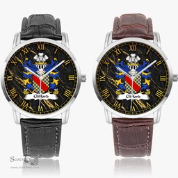 ScotsTee Shop Welsh Clifford of Herefordshire Coat of Arms Family Crest Wales Watch Instafamous Wide Type Quartz Watch
