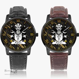 ScotsTee Shop Welsh Farrier of Carmarthenshire Coat of Arms Family Crest Wales Watch Instafamous Wide Type Quartz Watch
