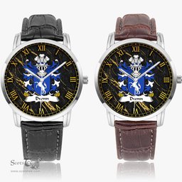 ScotsTee Shop Welsh Dwnn DON of Croesallgwn Carmarthenshire Coat of Arms Family Crest Wales Watch Instafamous Wide Type Quartz Watch