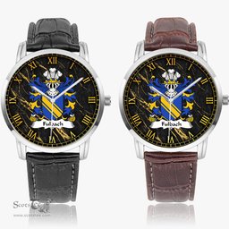 ScotsTee Shop Welsh Fulbach or Filbech of Marloes of Pembrokeshire Coat of Arms Family Crest Wales Watch Instafamous Wide Type Quartz Watch