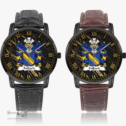 ScotsTee Shop Welsh Fulbach or Filbech of Marloes of Pembrokeshire Coat of Arms Family Crest Wales Watch Instafamous Wide Type Quartz Watch