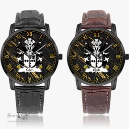ScotsTee Shop Welsh Goch or Gough of Wodberye Devonshire Coat of Arms Family Crest Wales Watch Instafamous Wide Type Quartz Watch